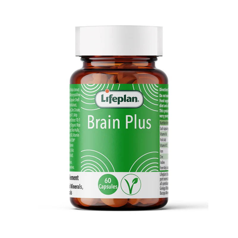 Lifeplan Brain Plus Food Supplement Vitamins & Mineral Vegan - 60 Capsules