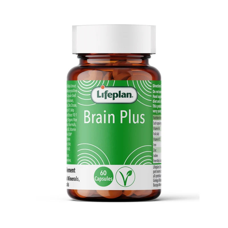 Lifeplan Brain Plus Food Supplement Vitamins & Mineral Vegan - 60 Capsules