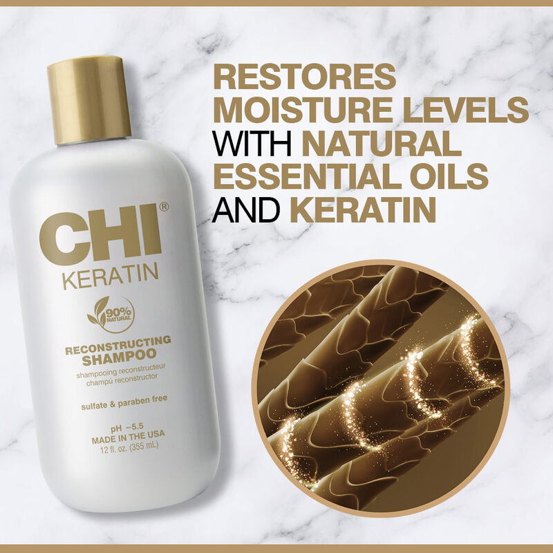 CHI Keratin Reconstructing Shampoo - 12 Ounces - 355ml
