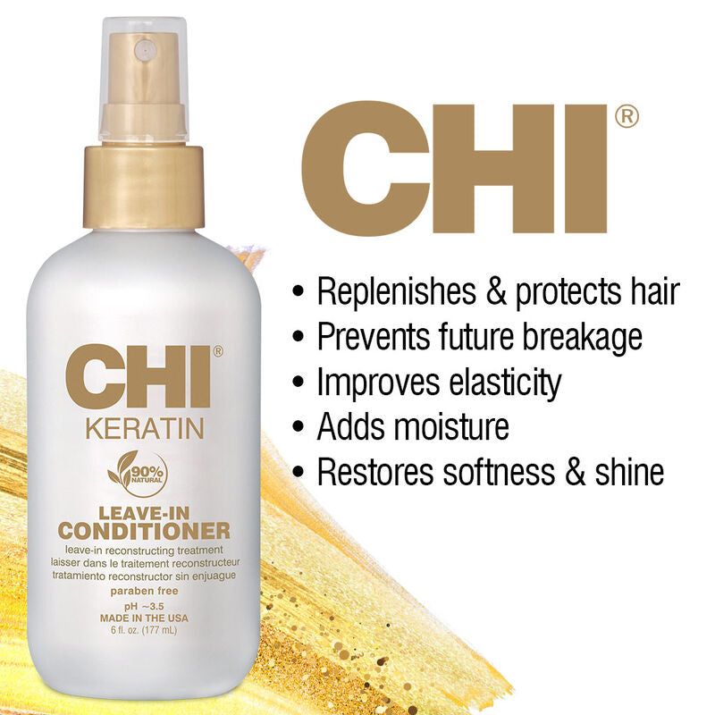 CHI Keratin Hair Leave-In Conditioner Help Rebuild Cuticle - 6 Ounces - 177ml