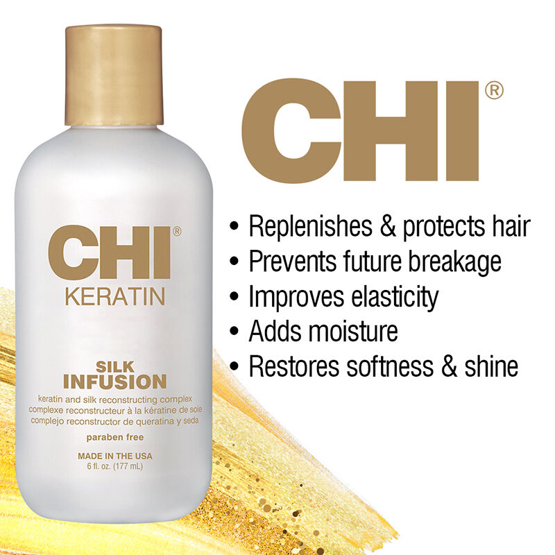 CHI Keratin Silk Infusion Hair Serum Rebuild Revive Protect - 6 Ounces - 177ml