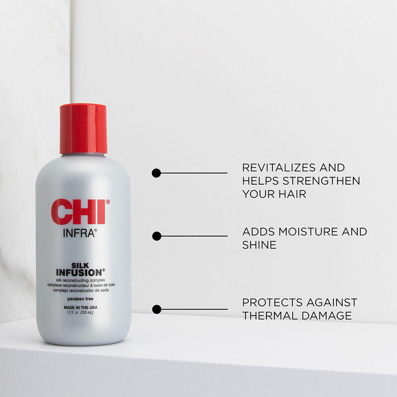 CHI Infra Silk Infusion Leave-in Hair Serum Oil Anti Frizz - 12 Ounces - 355ml