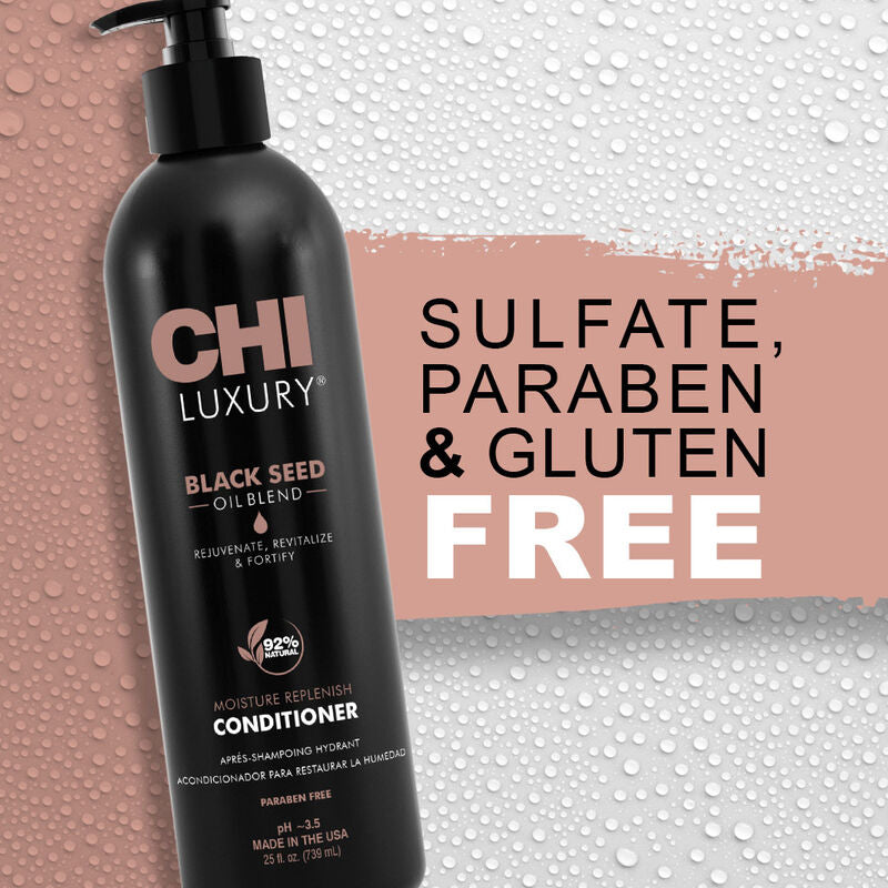 Chi Luxury Black Seed Oil Blend Moisture Replenish Shampoo & Conditioner - 739ml
