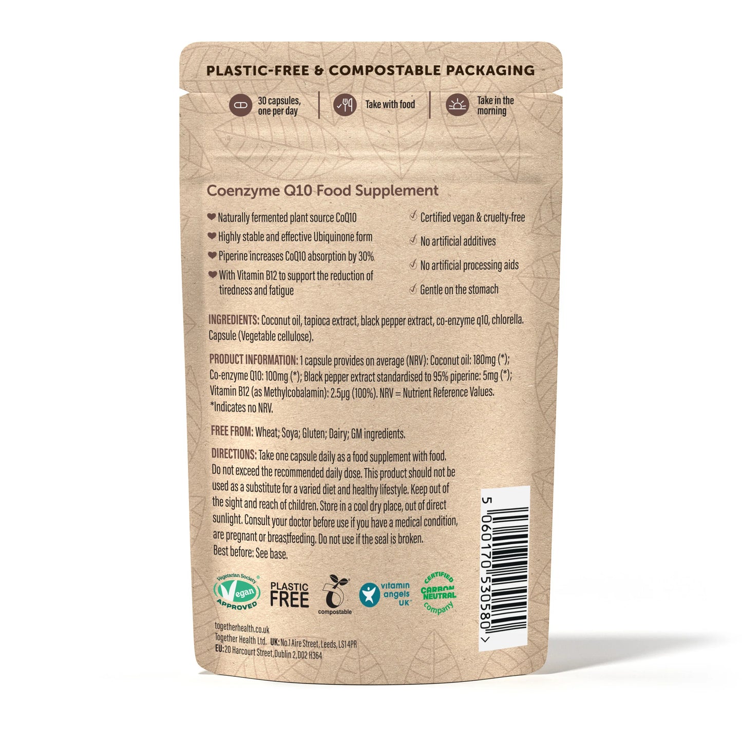 Coenzyme Q10 – Together Health – Ubiquinol Co10 – Naturally Fermented - 30 Caps