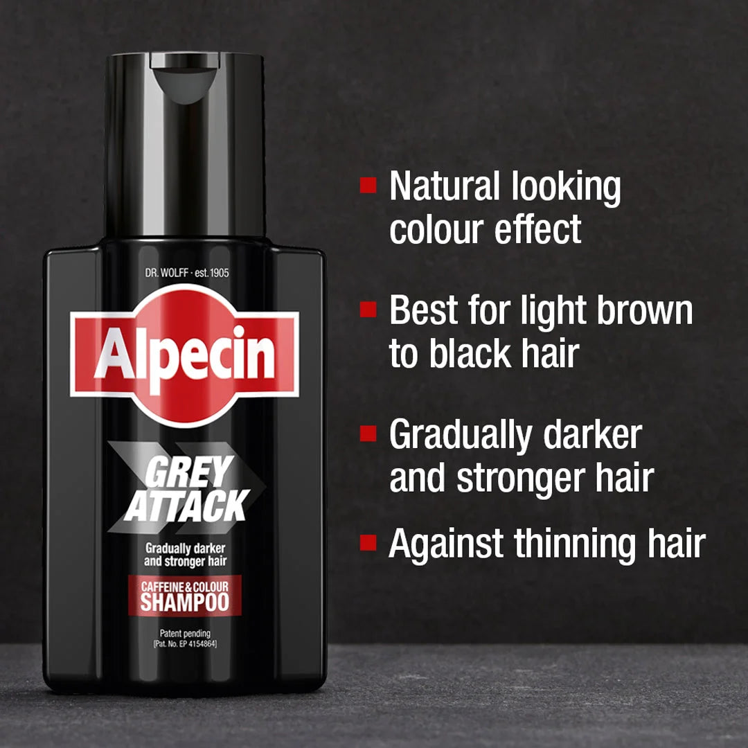 Alpecin Grey Attack Caffeine & Colour Hair Shampoo For Men - 200ml