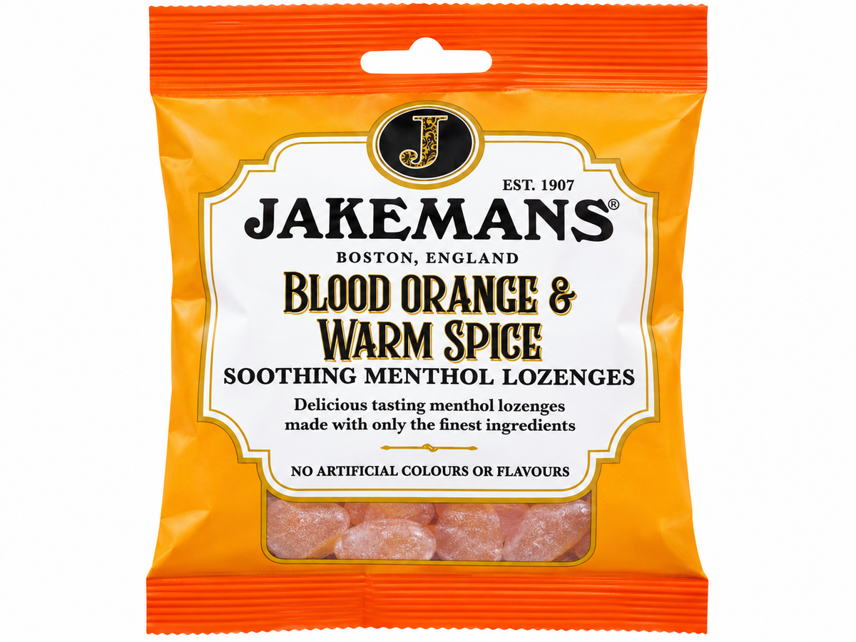 Jakemans Blood Orange & Warm Spice Soothing Menthol Lozenges 73g X 5