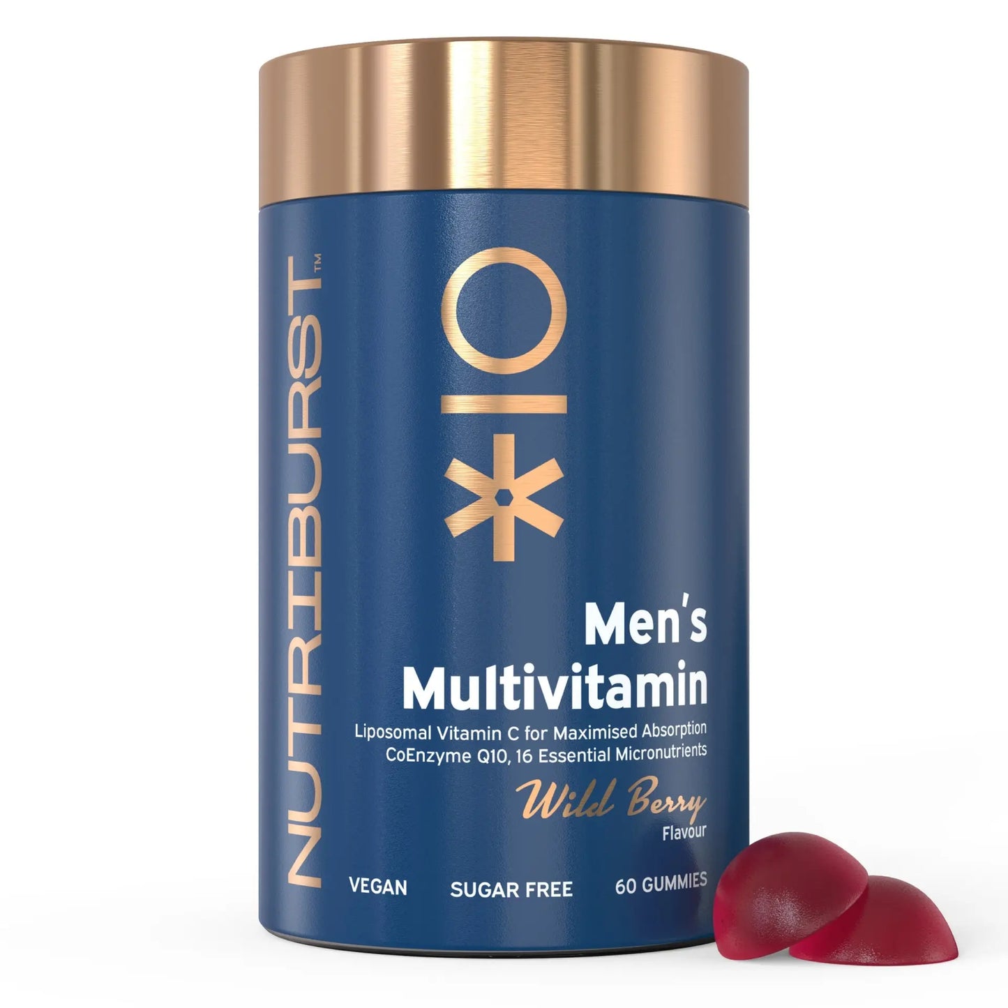 Nutriburst Men’s Multivitamin Vegan & Sugar Free Wild Berry Vitamin - 60 Gummies