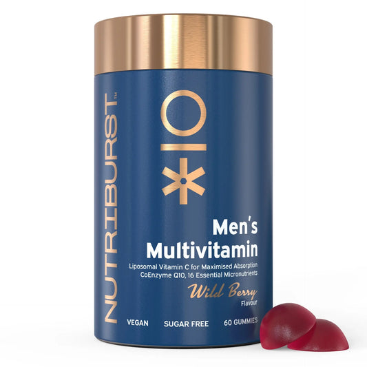 Nutriburst Men’s Multivitamin Vegan & Sugar Free Wild Berry Vitamin - 60 Gummies