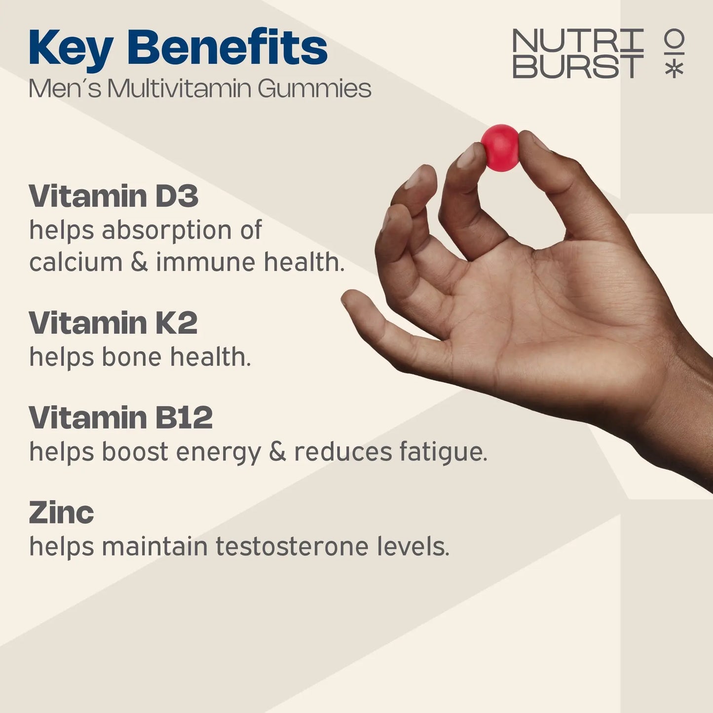 Nutriburst Men’s Multivitamin Vegan & Sugar Free Wild Berry Vitamin - 60 Gummies