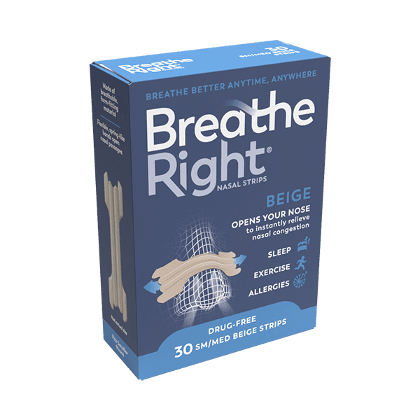 Breathe Right Snoring Congestion Nasal Relief Original Small Medium - 30 Strips