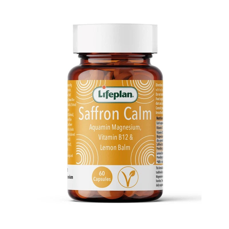 Lifeplan Saffron Calm Aquamin Magnesium Vitamin B12 Lemon Balm Vegan 60 Capsules
