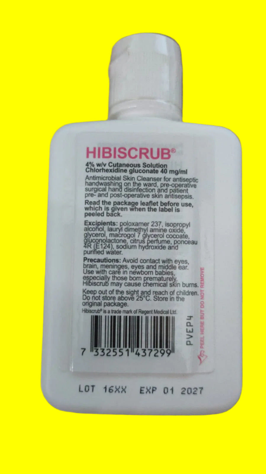 Hibiscrub Health Care Hands Body Scrub 4% Antibacterial Skin Cleanser - 125ml
