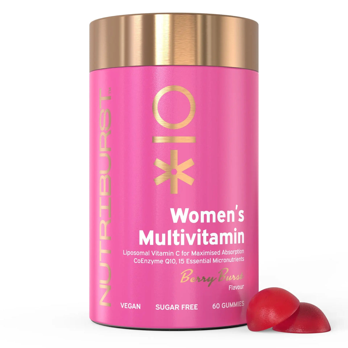 Nutriburst Women’s Multivitamin Vegan Sugar Free Berry Burst Vitamin - 60 Gummies