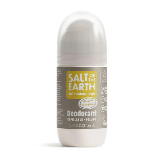 Salt Of The Earth Amber & Sandalwood Natural Refillable Roll-On Deodorant - 75ml