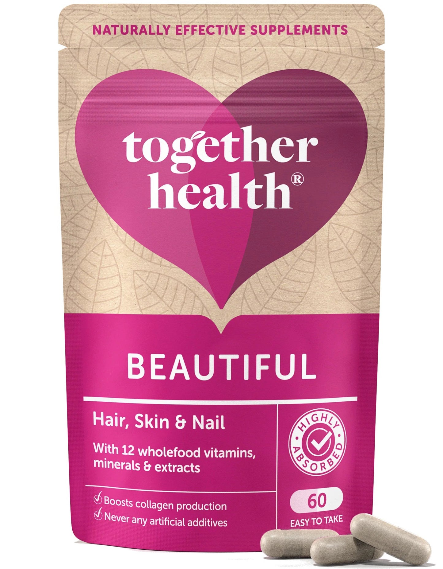 Together Health Beautiful Hair, Skin & Nail Collagen Production - 60 Capsules
