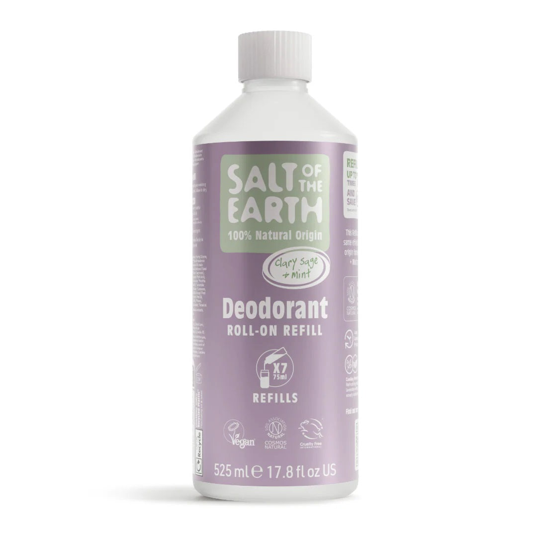 Salt Of The Earth Clary Sage & Mint Roll-On Natural Deodorant Refill - 525ML