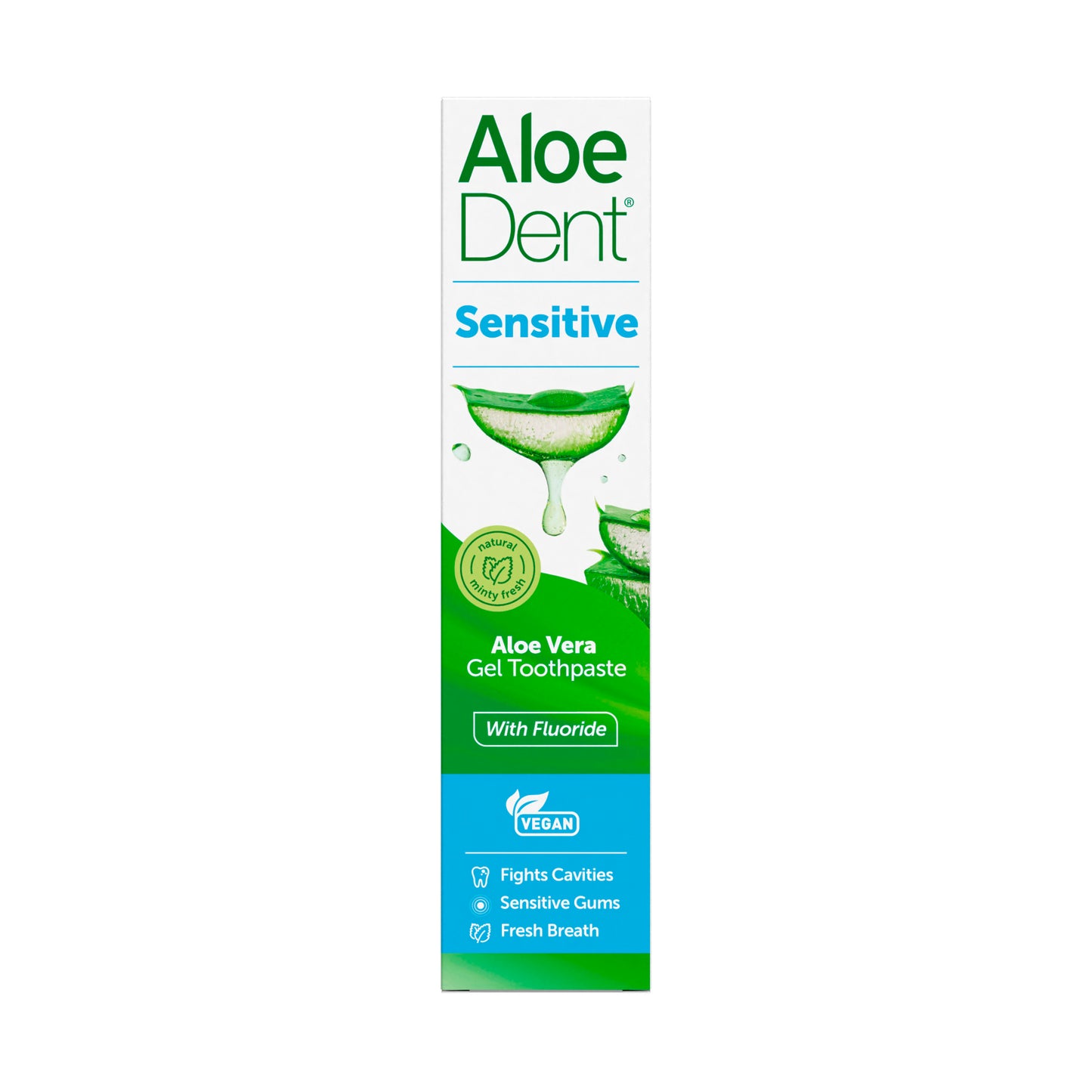 Aloe Dent Aloe Vera Sensitive With Fluoride Gel Toothpaste Vegan - 100ml X 3