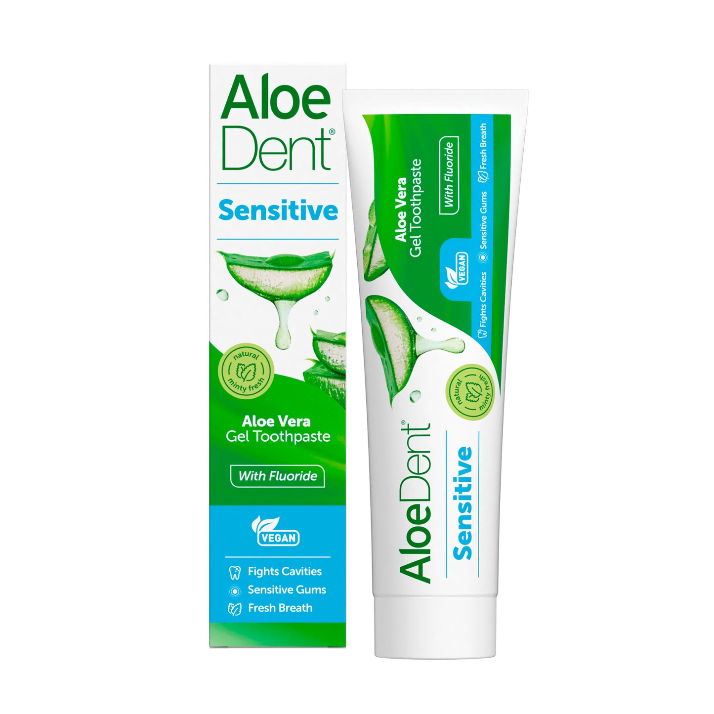 Aloe Dent Aloe Vera Sensitive With Fluoride Gel Toothpaste Vegan - 100ml
