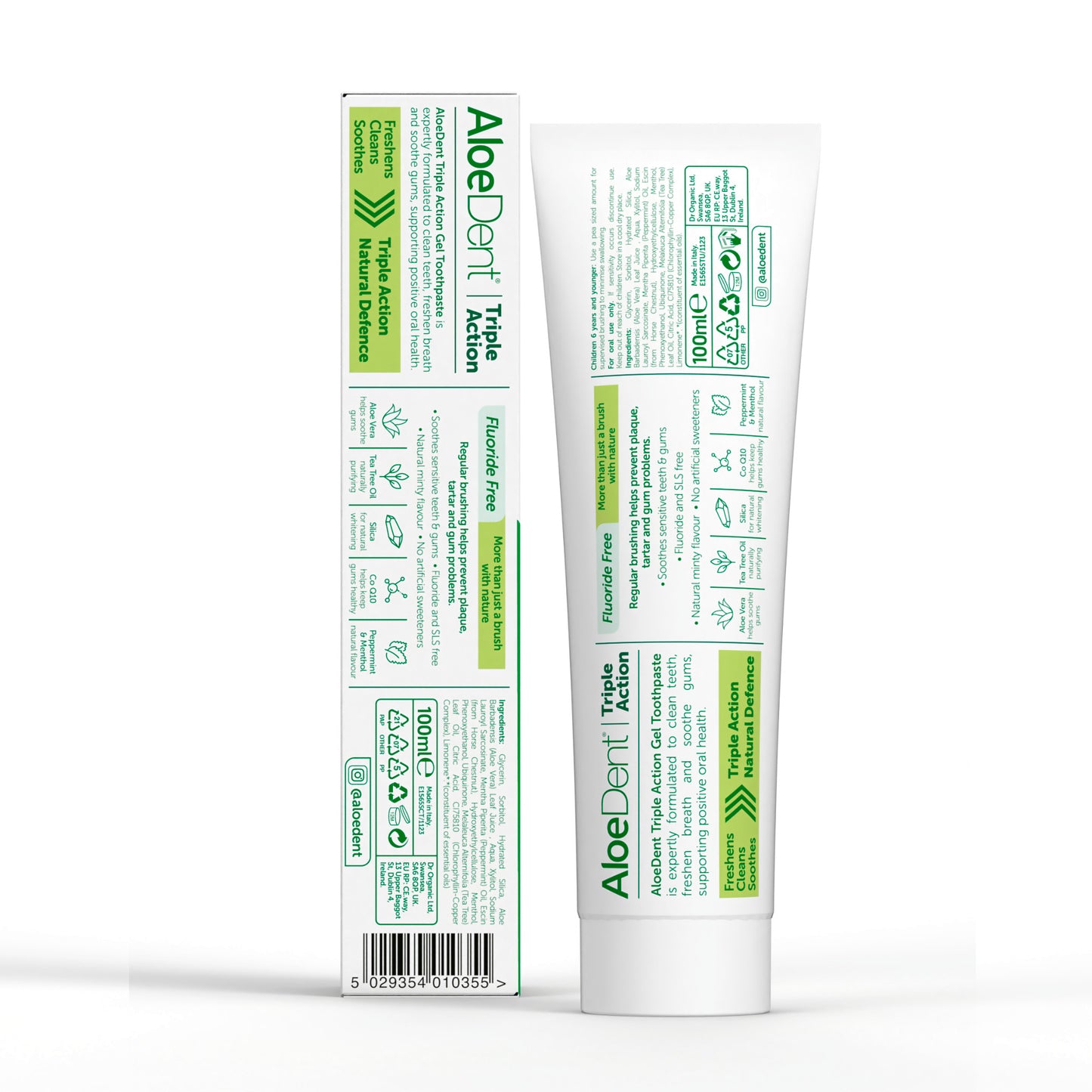 Optima AloeDent AloeVera Fluoride Free Original Triple Action Toothpaste - 100ml