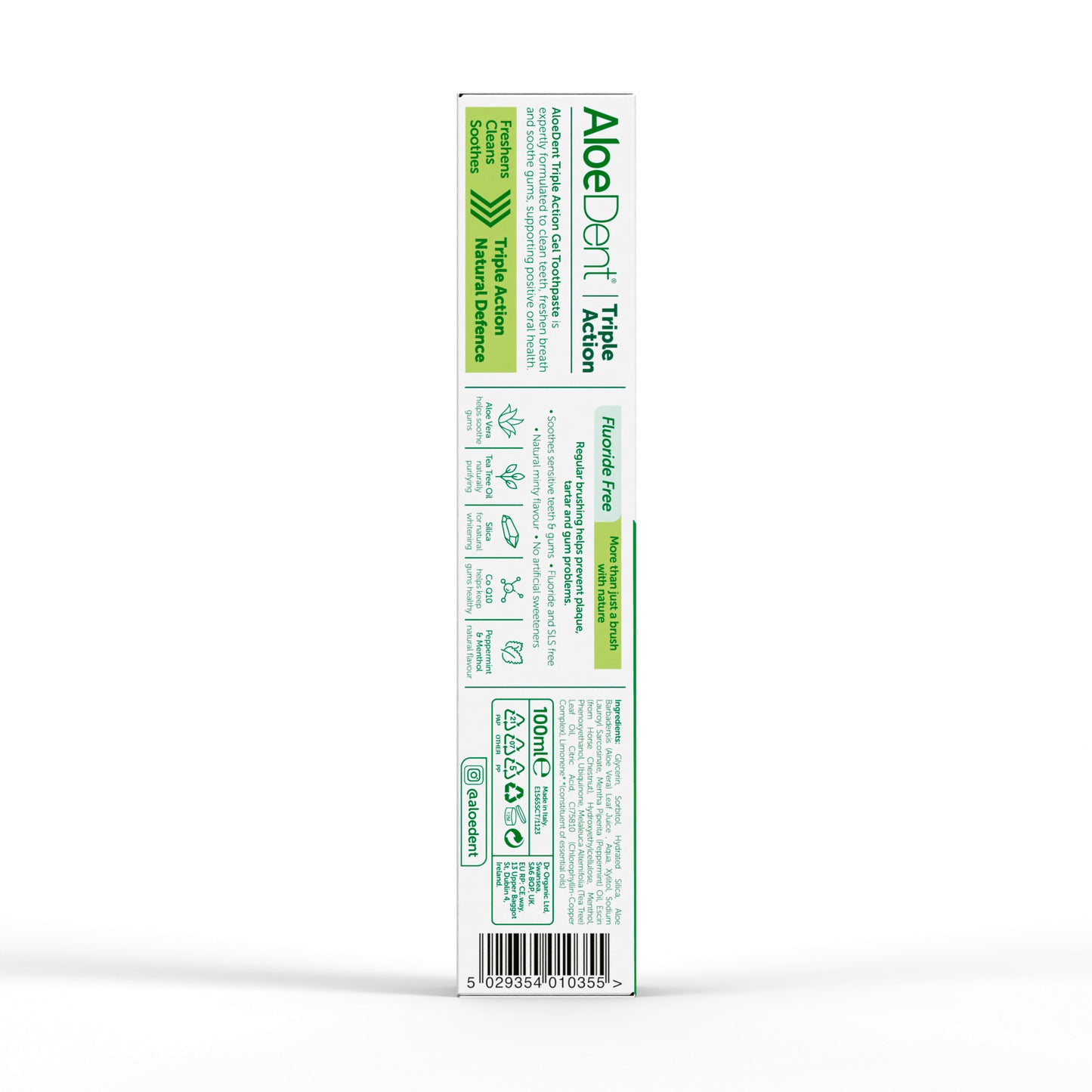 Aloe dent Aloe Vera Fluoride Free Original Triple Action Toothpaste - 100ml X 2