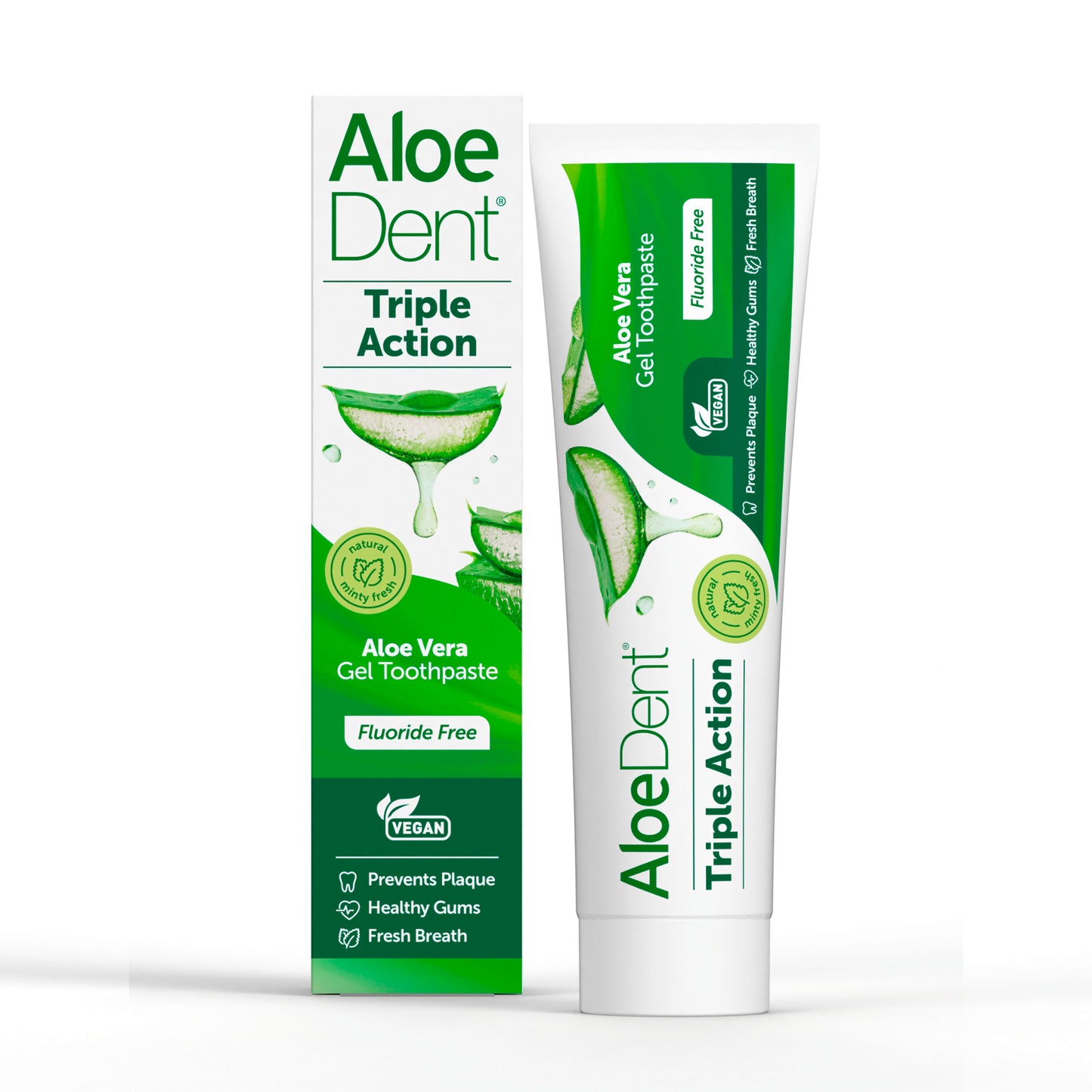 Optima AloeDent AloeVera Fluoride Free Original Triple Action Toothpaste - 100ml