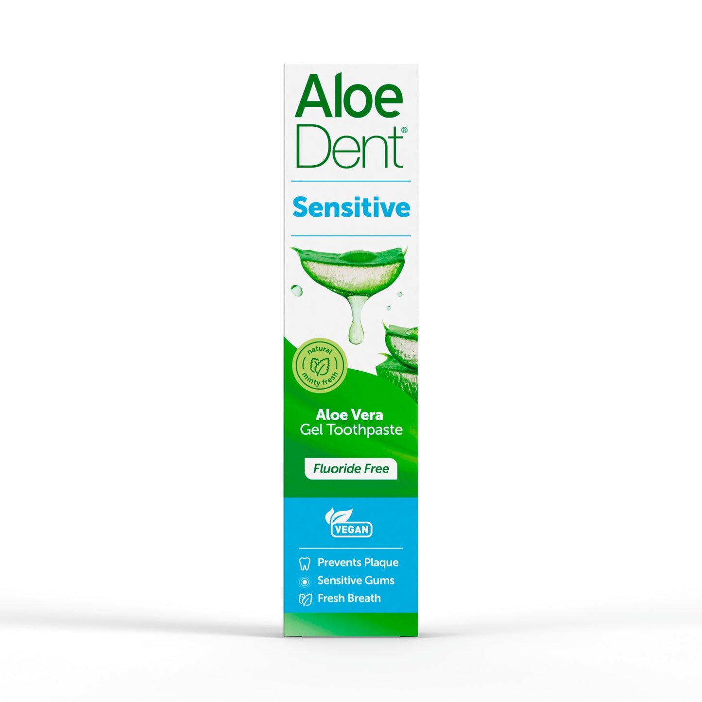 Aloe Dent Sensitive Aloe Vera Fluoride Free Gel Toothpaste Vegan 100 ml X 12