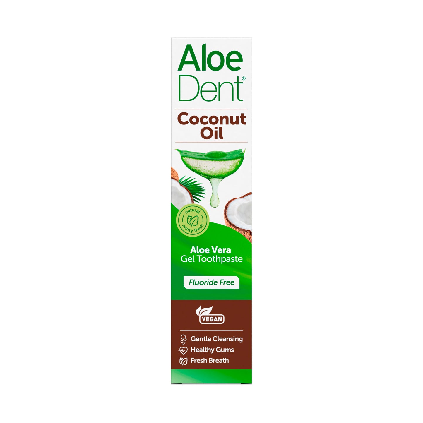 Aloe Dent Aloe vera Triple Action Coconut Fluoride Free Gel Toothpaste 100ml X 2