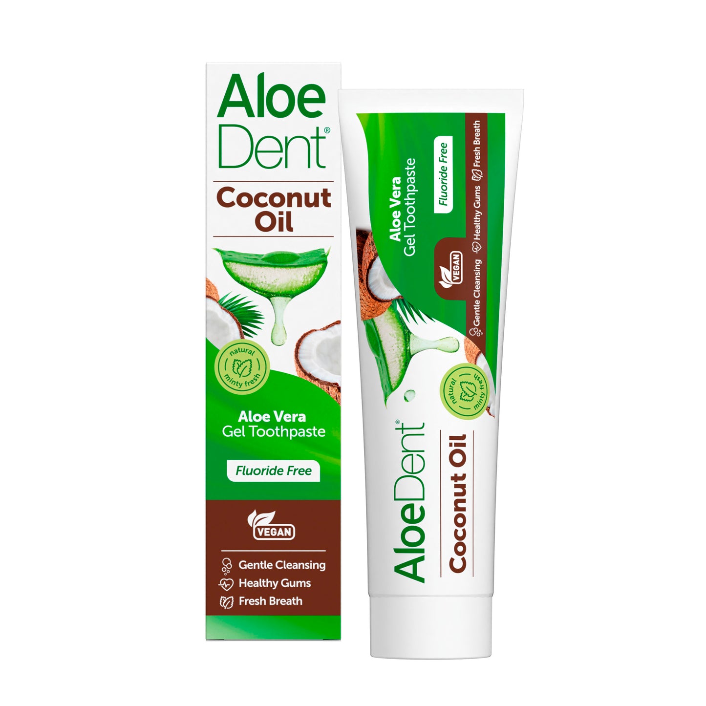 Aloe Dent Aloe vera Triple Action Coconut Fluoride Free Gel Toothpaste 100ml X 2