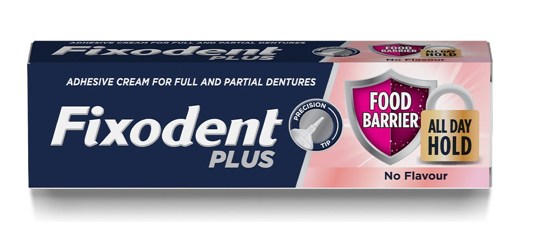 Fixodent Plus Food Barrier All Day Hold Denture Adhesive Cream No Flavour - 40g