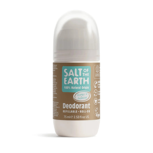 Salt of the Earth Ginger & Jasmine Natural Refillable Roll-On Deodorant - 75ml