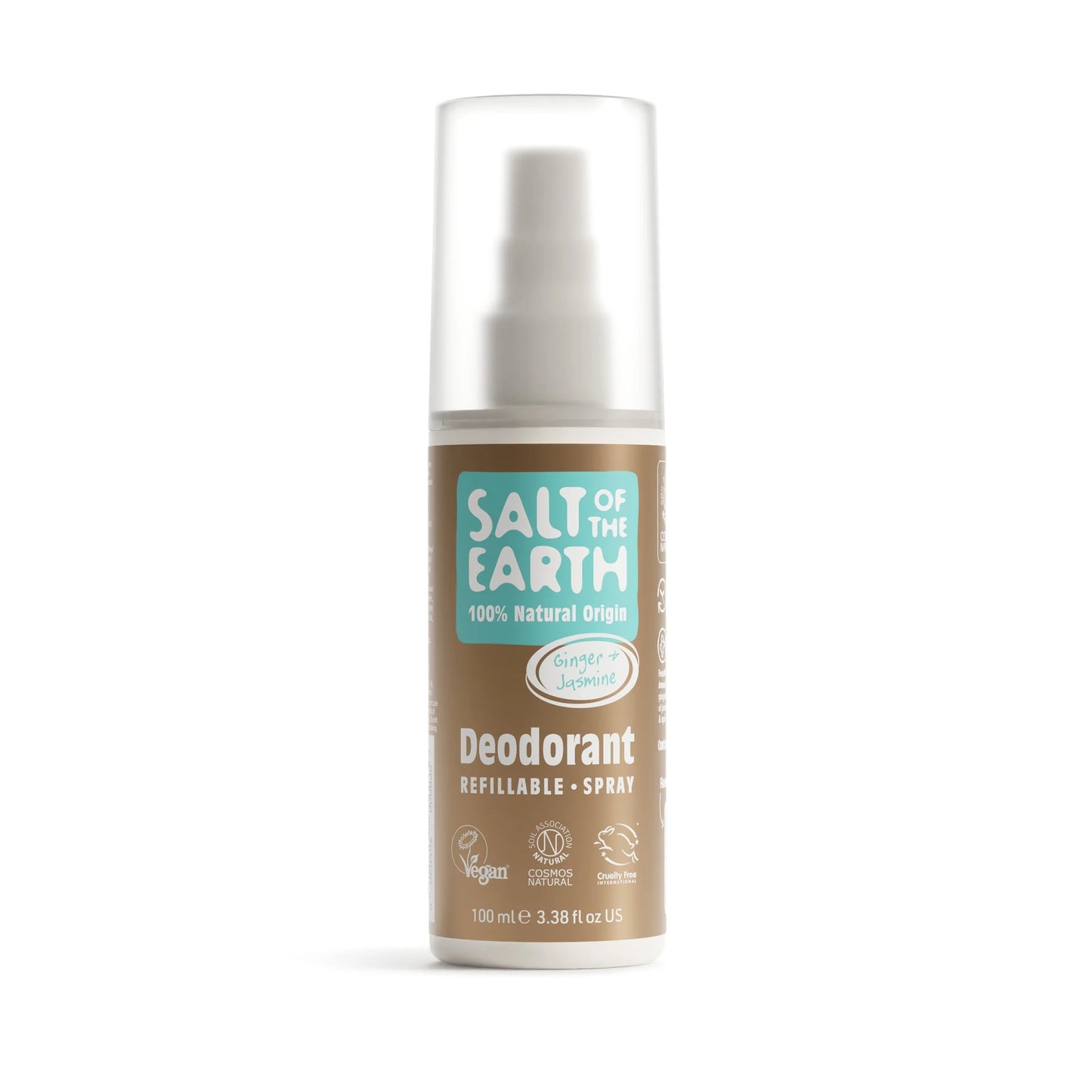 Salt of the Earth Ginger & Jasmine Natural Deodorant Refillable Spray - 100ML