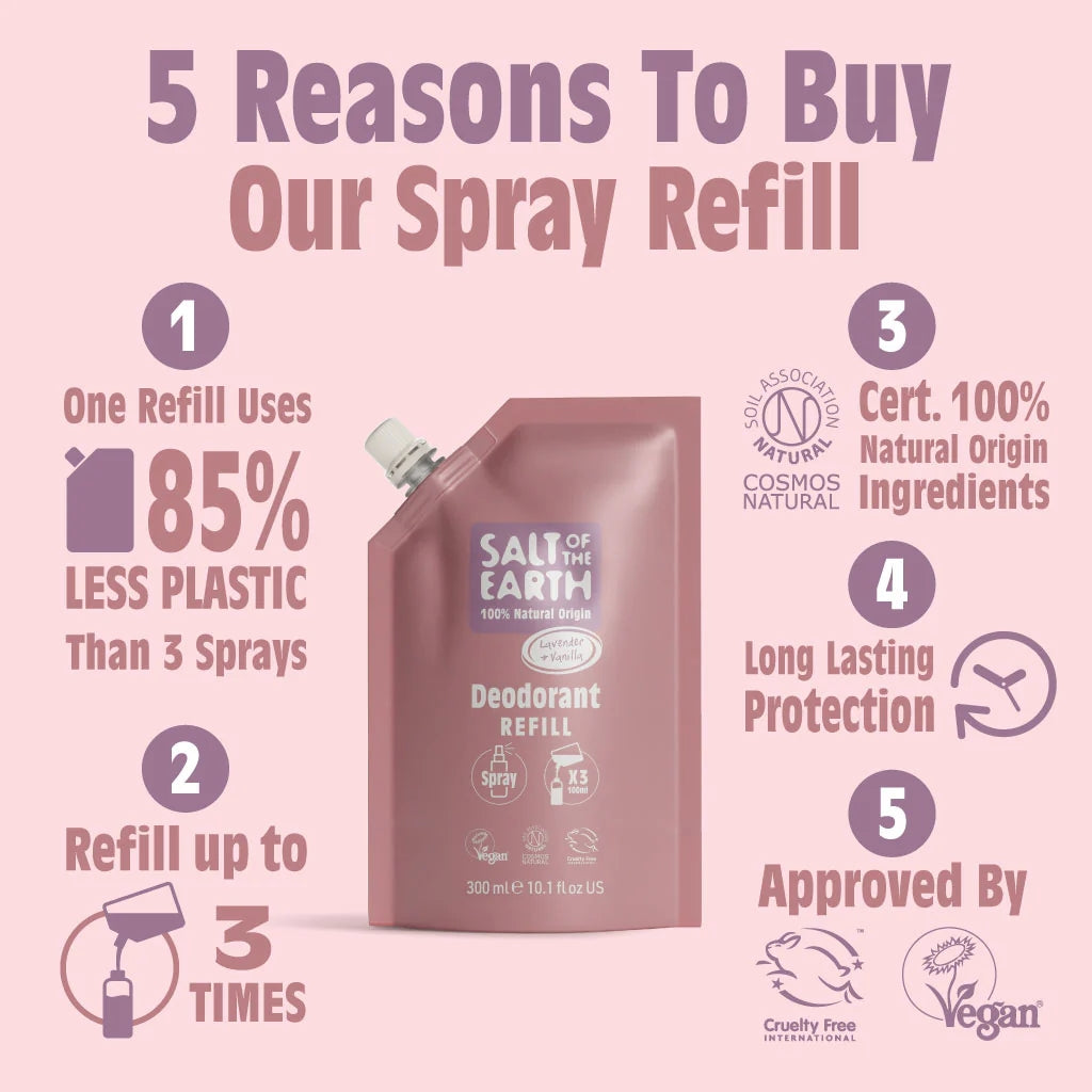 Salt Of The Earth Lavender & Vanilla Natural Deodorant Refillable Spray - 300ML