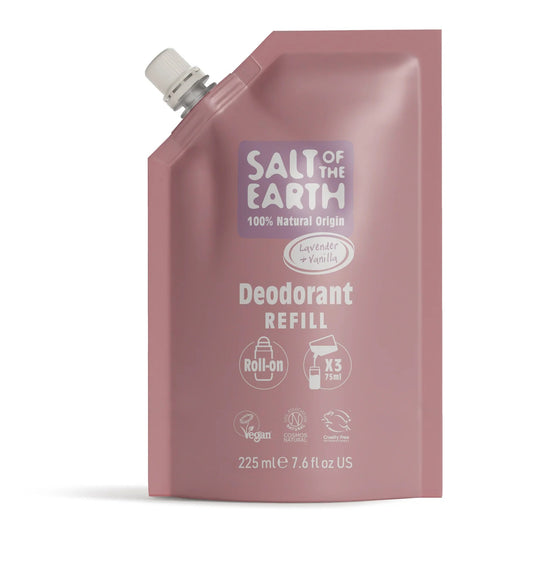 Salt Of The Earth Lavender Vanilla Roll On Natural Deodorant Refill Pouch 225ML