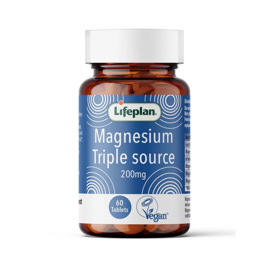 Lifeplan Magnesium Triple Source 200mg Vegan Supplement - 60 Tablets X 3