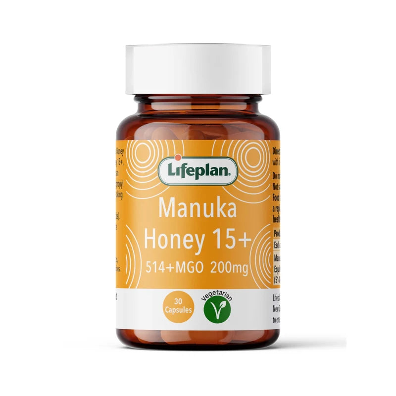 Lifeplan Active 15+ Manuka Honey 200mg Food Supplement - 30 Capsules