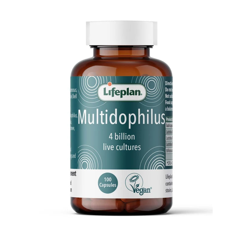 Lifeplan Multidophilus 4 Billion Live Cultures Supplement Vegan 100 Capsules X 2