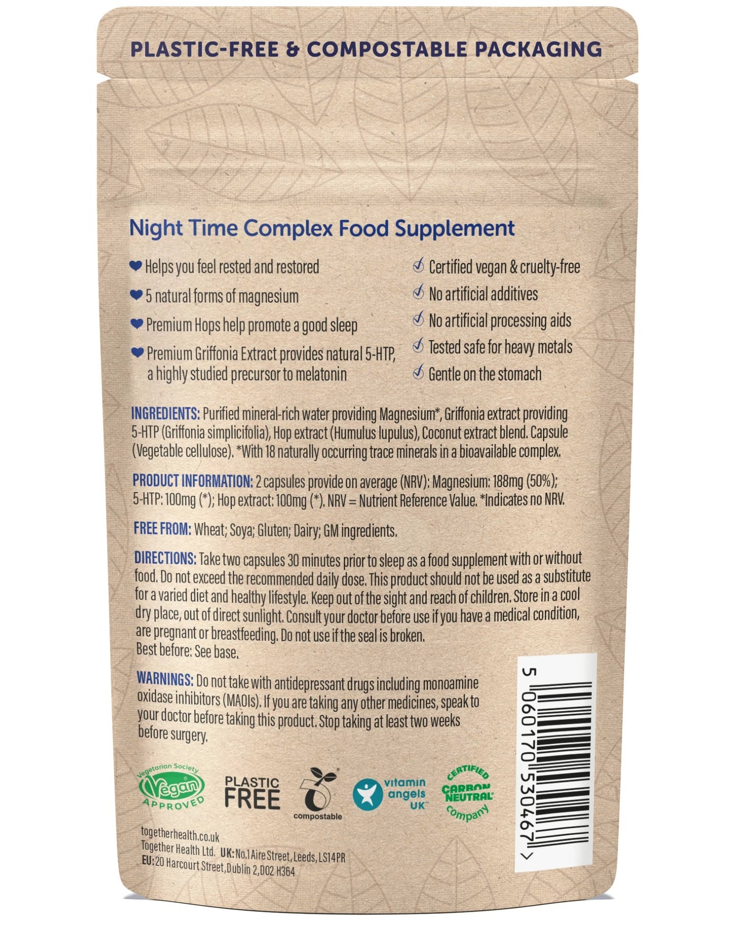 Together Health Night Time Complex With Magnesium & Herbs Vegan - 60 Capsules