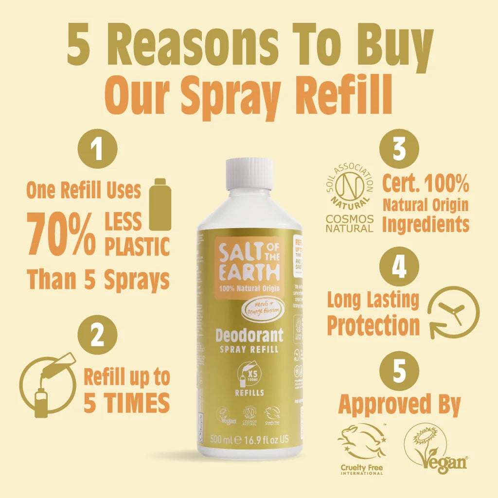 Salt Of The Earth Neroli & Orange Blossom Natural Deodorant Spray Refill - 500ml