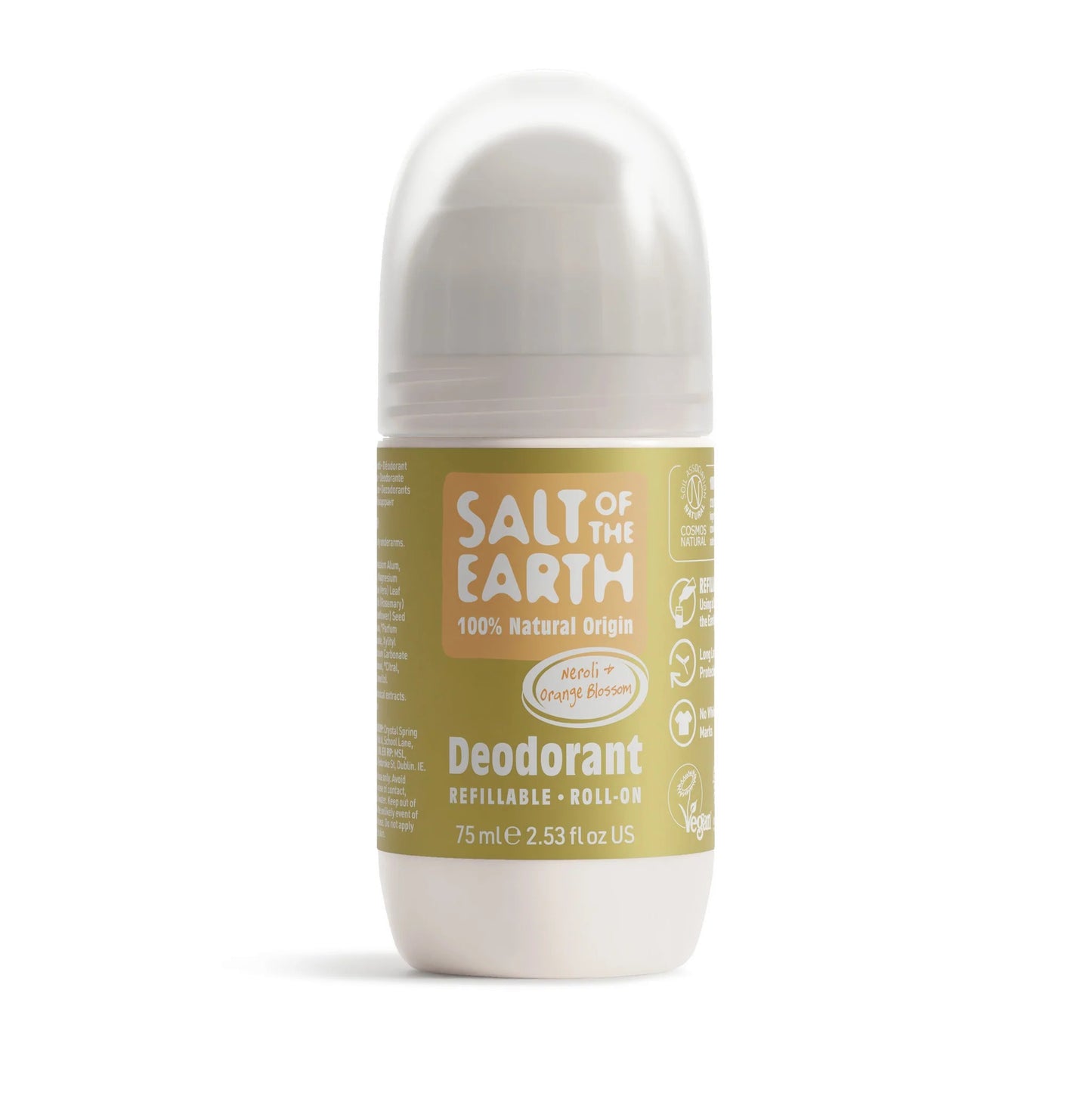 Salt Of The Earth Natural Deodorant Refillable Rollon Neroli Orange Blossom 75ml