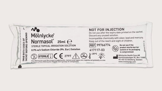 Molnlycke Normasol Saline Solution Sachet 25ml Sterile Wound Cleaner Pack Of 25