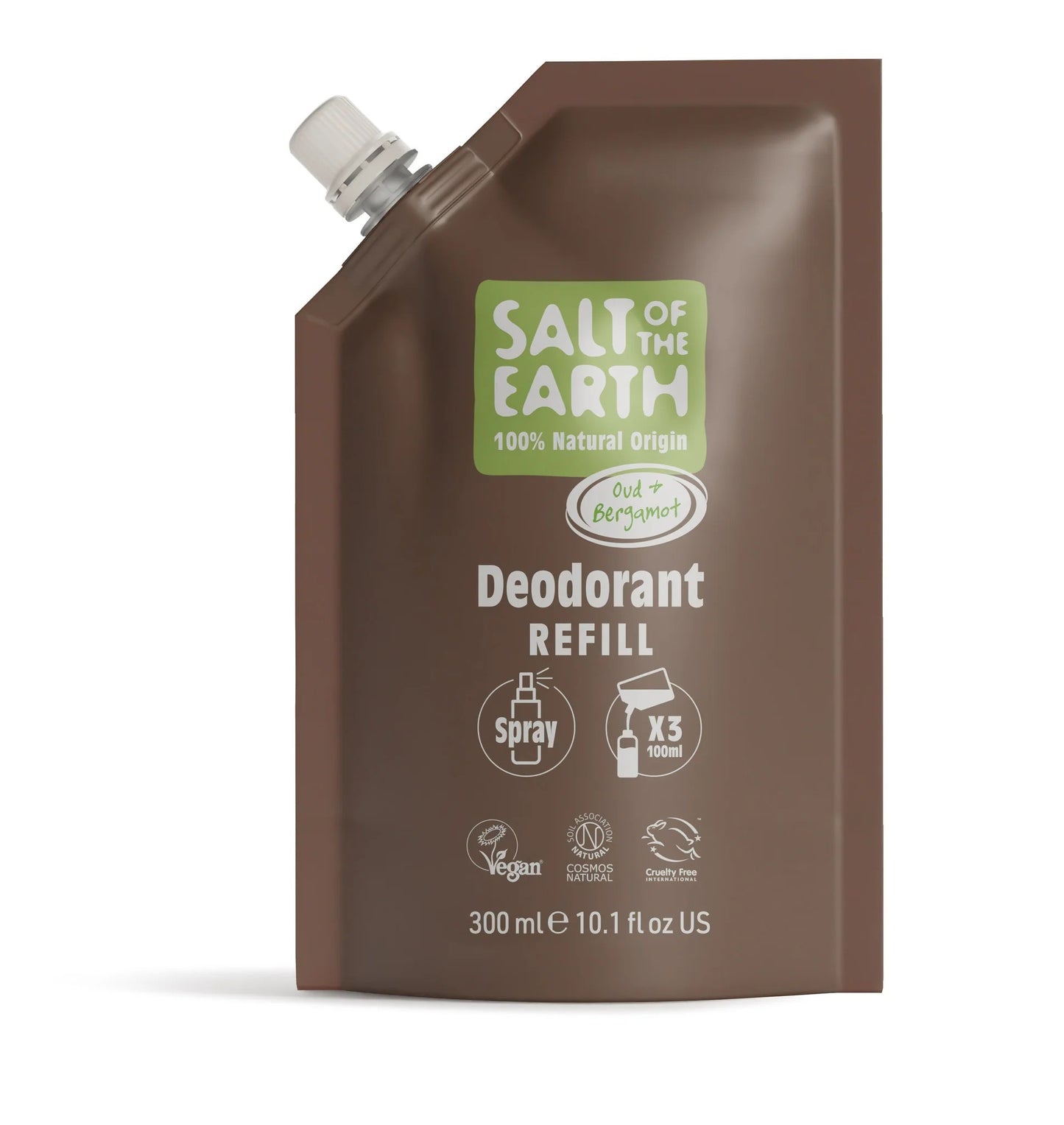 Salt Of The Earth Oud & Bergamot Natural Deodorant Spray Refill Pouch - 300ML