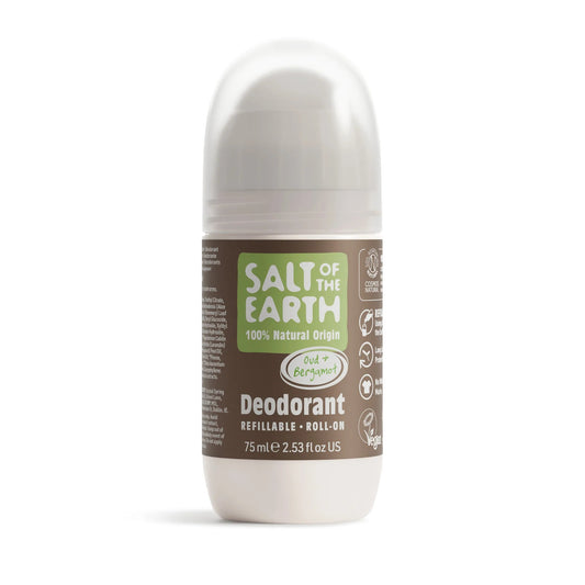 Salt Of The Earth Oud & Bergamot Natural Refillable Roll-On Deodorant - 75ml