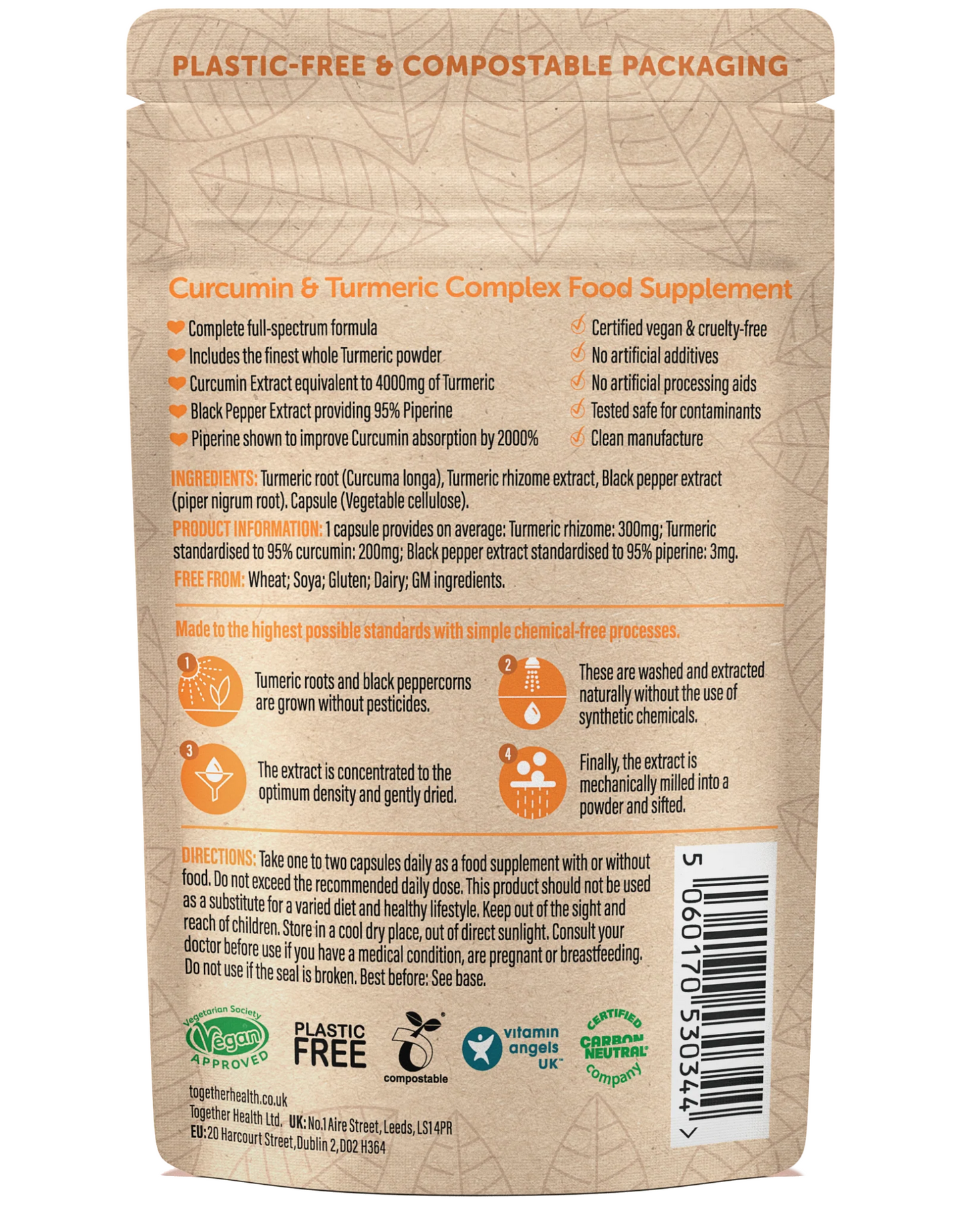 Together Health Curcumin & Turmeric Complex Organic Whole Root - 30 Capsules