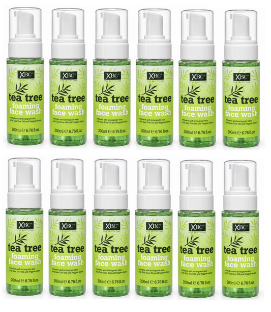 Xpel XBC Tea Tree Foaming Face Wash Peppermint Clean Refreshes Skin - 200ml X 12