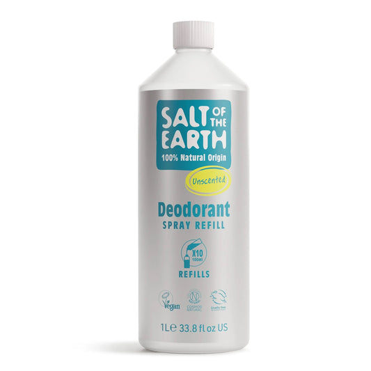 Salt Of The Earth Natural Deodorant Unscented Spray Refill - 1 Litre