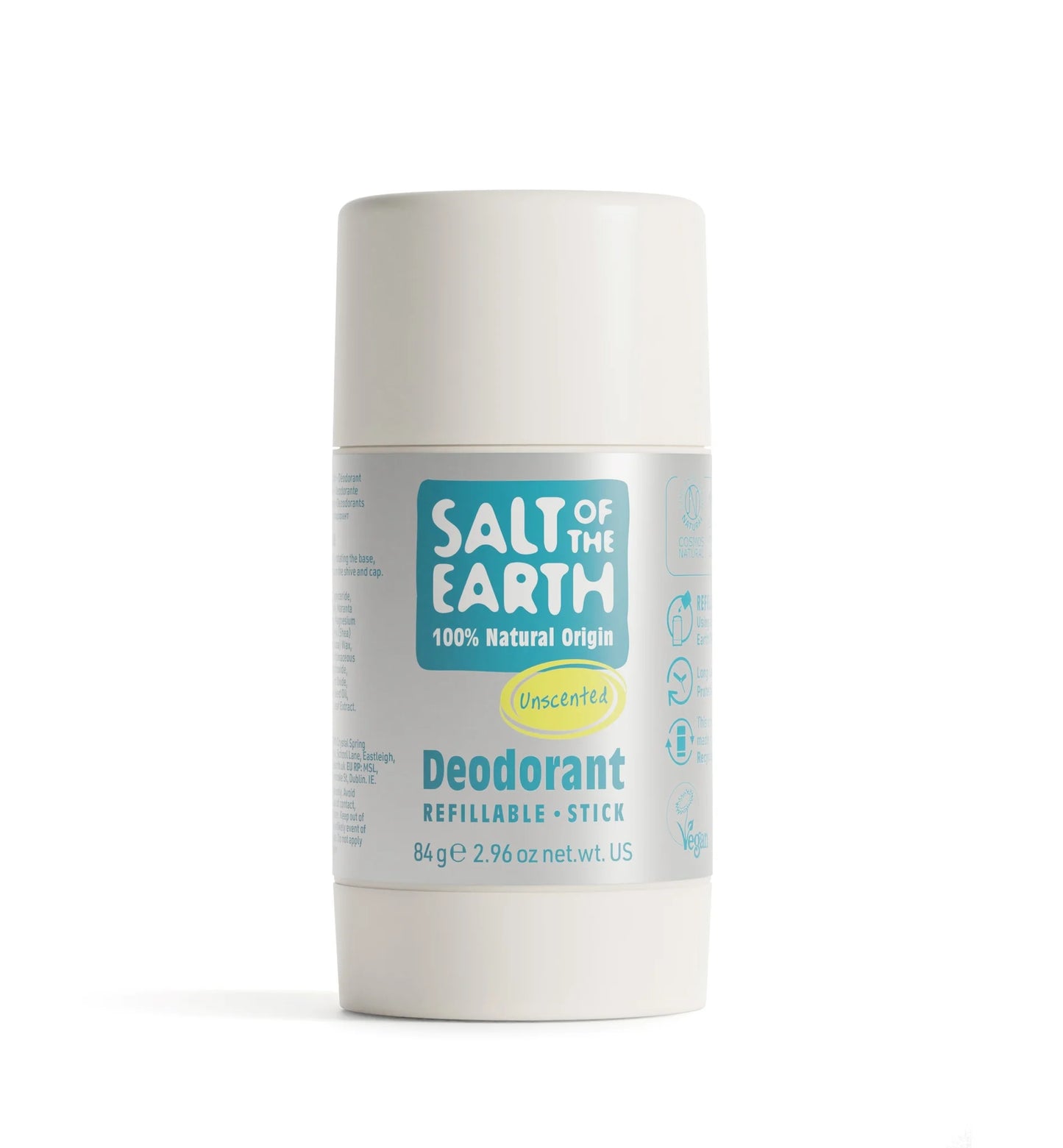 Salt of the Earth Natural Deodorant Unscented Refillable Stick - 84g