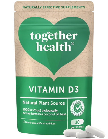 Together Health 1000iu Vitamin D3 Natural Plant Source Vegan - 30 Capsules