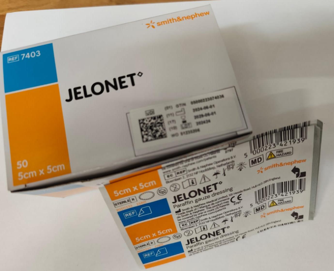 JELONET Parafin Gauze First Aid Wound Dressing - 7403 - 5 X 5 cm